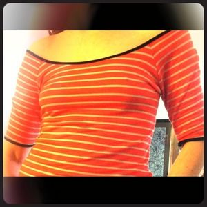 Orange stripes top