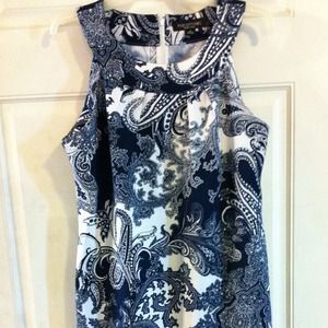 short blue & white dress