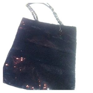 R&Em Sequin Tote w/chain Handle