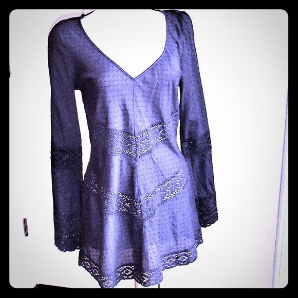 ❌SOLD in Bundle❌Free people voile tunic blue