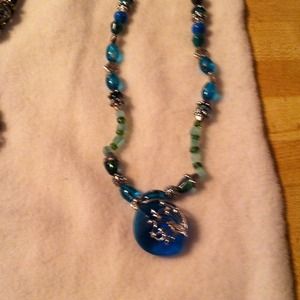 Blue necklace very nice hand maid