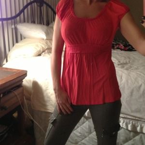 GIFTED****Cute summer cotton top~ coral