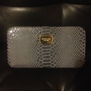 Sold - MICHAEL KORS Jet Set patent python wallet/c
