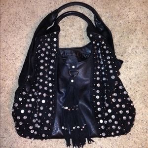 Black rhinestone purse