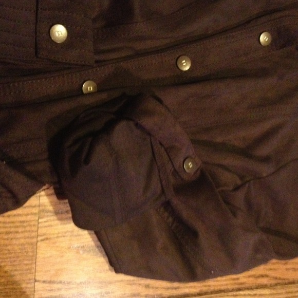 Faux suede, button-up dress with belt. - Picture 3 of 4