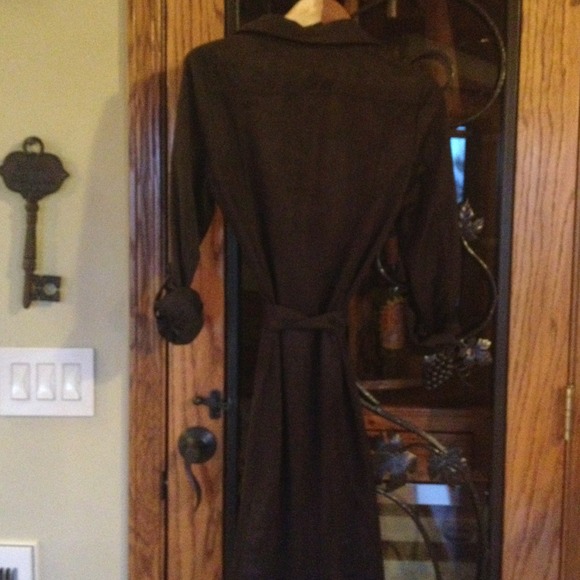 Faux suede, button-up dress with belt. - Picture 4 of 4