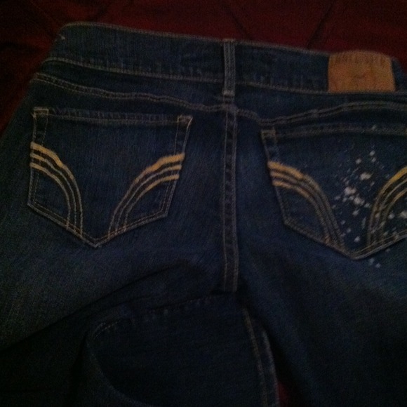 Flared size 0 hollister jeans dark blue worn once