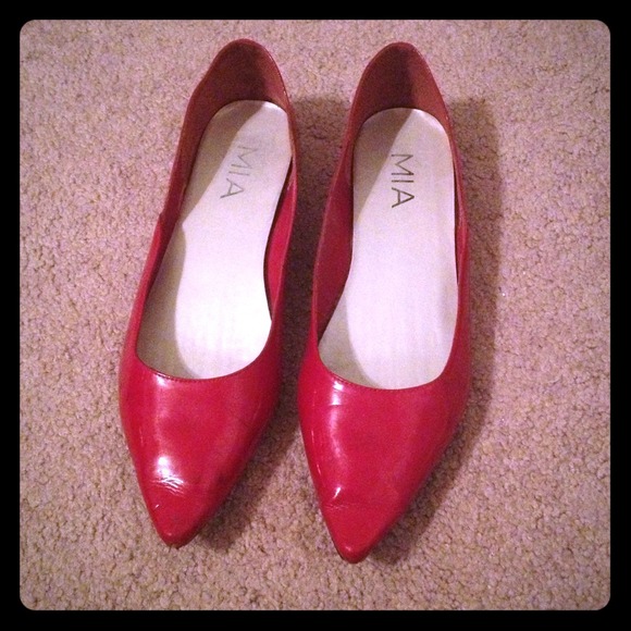 MIA Red Patent Flats