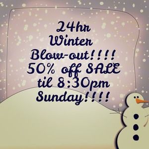 50% off listed prices