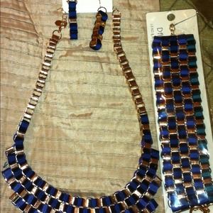 Navy Blue Necklace Set