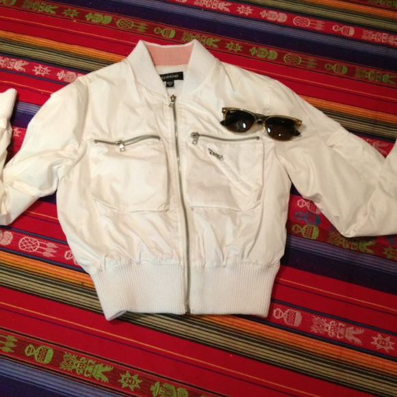 bebe Jackets & Blazers - White bomber jacket