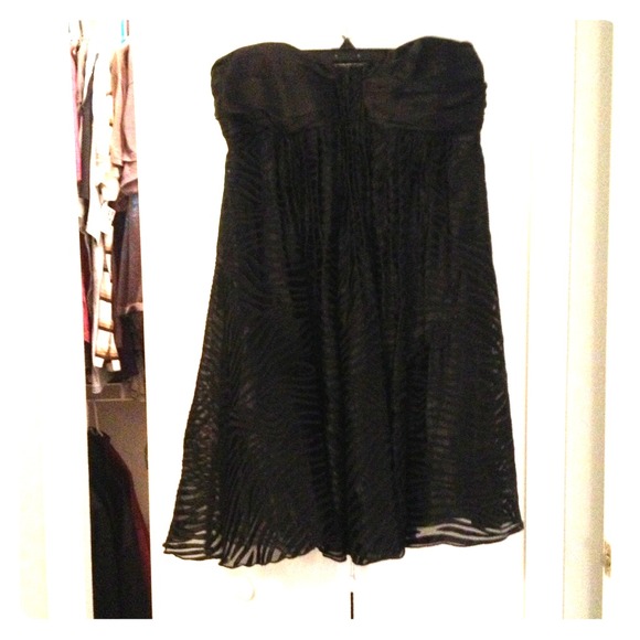 🚫SOLD Express Strapless Zebra Print Little Black