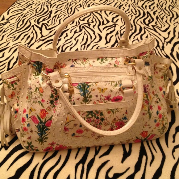 White Floral Purse