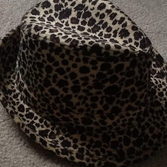 Animal print trilby hat