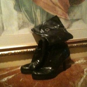 Black leather boots
