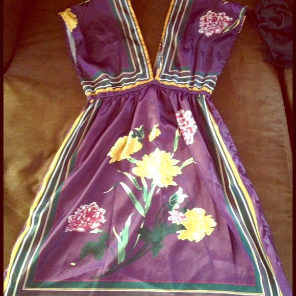 Purple floral dress