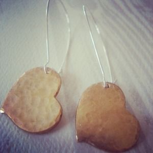 Brass Heart Earrings