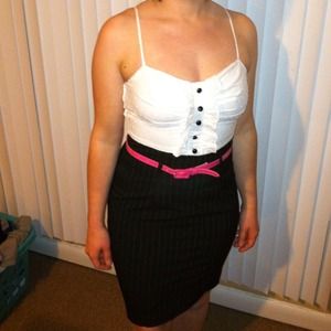 Black pin stripe dress