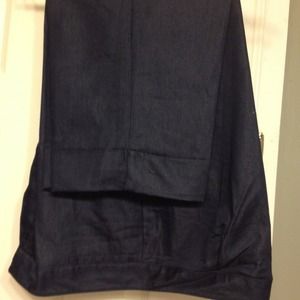 SOLD. Denim cuffed capris dark blue