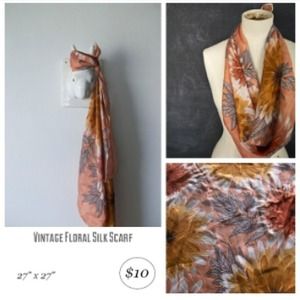 Vintage floral silk scarf Vintage floral silk scarf