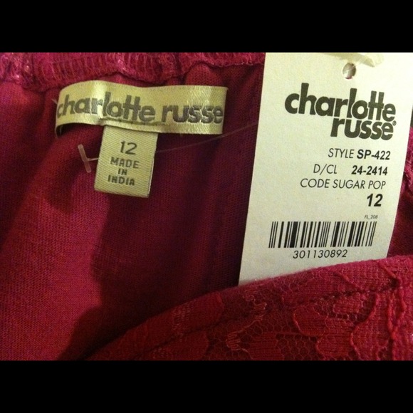 NWT Gorgeous Fuschia Laced-Strapless Dress - Picture 3 of 3