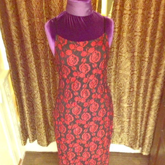Beautiful evening red and black evening dress
