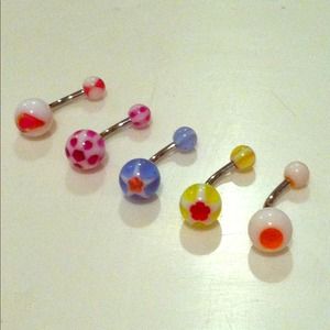 5 for $10 belly button rings. Never been worn!