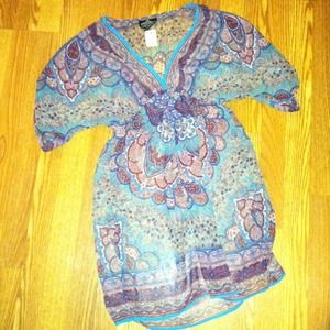 On Hold Angie Chiffon Scarf Dress Cover Up Size M