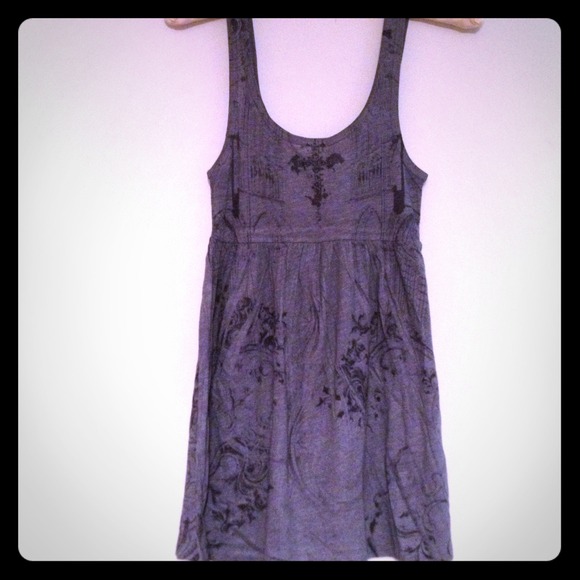 💥💥SOLD💥💥Blue grey gothic design baby doll tank
