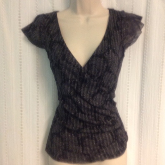 BUNDLED Black/Metallic Top by Express