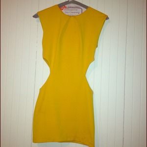 ASOS cut out yellow dress