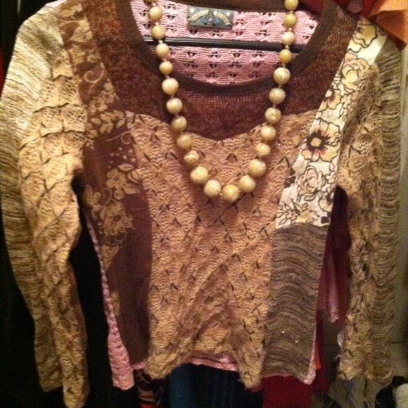 Beautiful light sweater with variety of fabrics