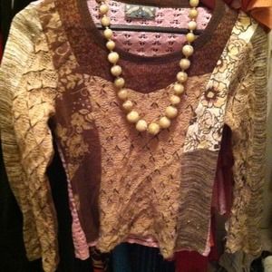 Beautiful light sweater with variety of fabrics