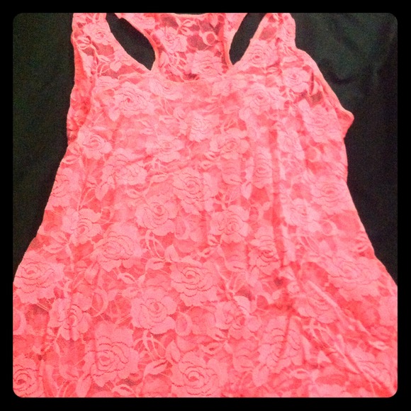 Hot Pink Lace Tank Top