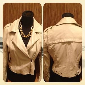 Beige motorcycle jacket