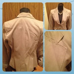 Green and white stripe blazer