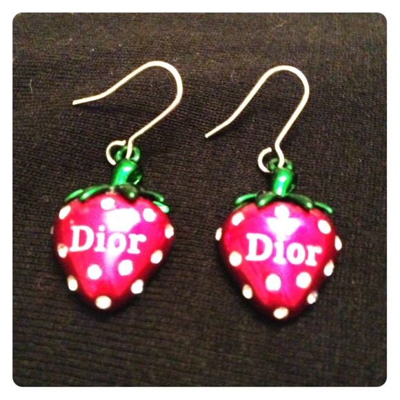 Dior Sweetheart Strawberry Earrings!!! V-Day gift!