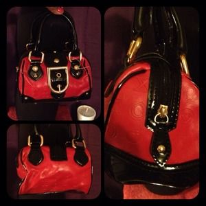 Small black and red bag