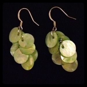 New green shell earrings