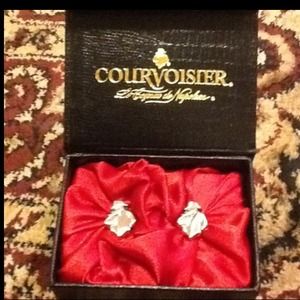 Mens Courvoisier Silver Cuff Links New In Box