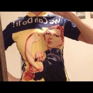 Rosy the riveter cycling jersey NWOT