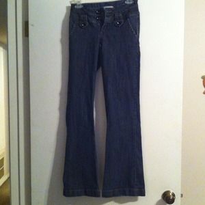 Dark wash trouser denim