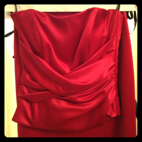 Alfred Sung -Strapless, red, two piece dress sz2