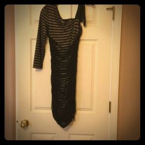 Brand New BCBG stretch ruffled dress.