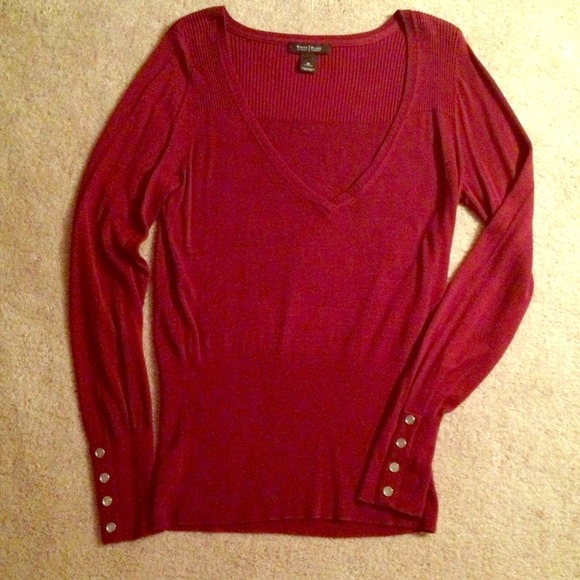 WH/BM Red w/silver Buttons Blouse