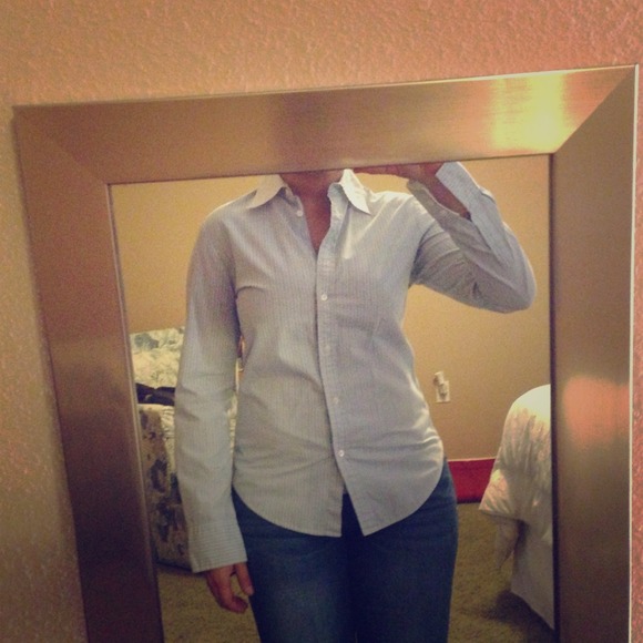 Blue and White Striped Oxford Shirt