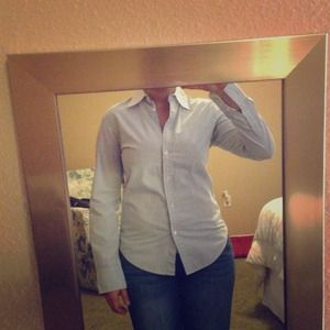 Blue and White Striped Oxford Shirt