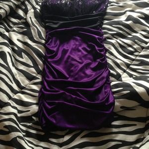 Purple and black cocktail dress