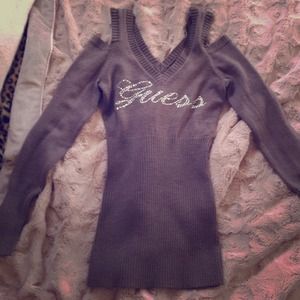 Guess cold shoulder brown sweater!