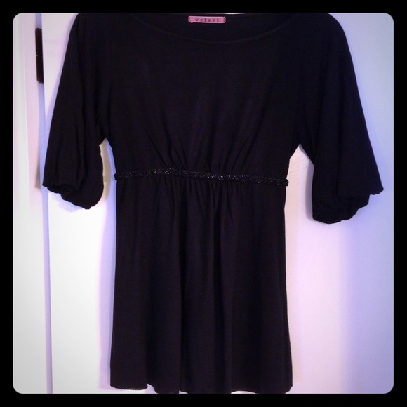 Velvet black top size small
